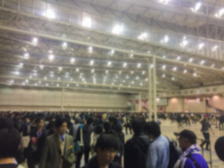 Abstract blur people in exhibition hall event background