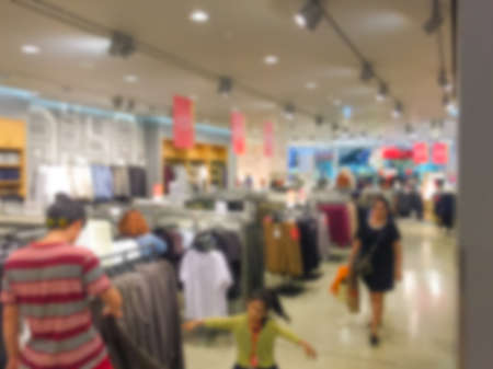 blurred image background with clothing storeの写真素材