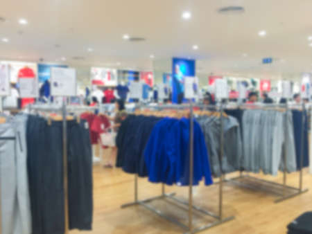 blurred image background with clothing storeの写真素材