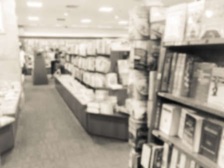 Vintage style blur image of a bookstore . の写真素材