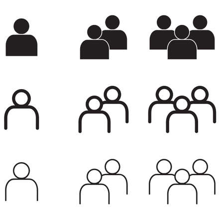People in minimal style Icons vector Eps10 set .のイラスト素材