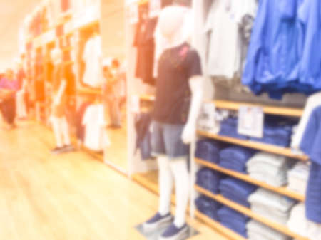 blurred image background with clothing store in a shopping mall. の写真素材