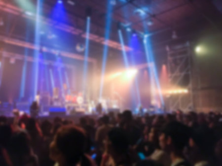 Abstract blurred of concert in small clubの写真素材