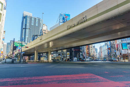 Tokyo, Japan - June 5, 2019 : Roppongi intersection in Tokyo , Japan . Roppongi Hills development area and popular night club scene.のeditorial素材
