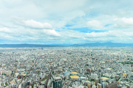 View of Osaka city from Abeno Harukas in Osaka, Japanのeditorial素材