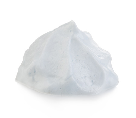 White foam cream mousse soap lotion isolated on a white background.の写真素材