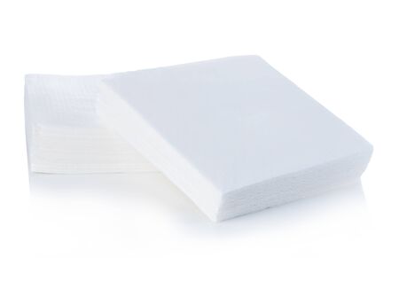 Napkins close-up isolated on white background.の写真素材