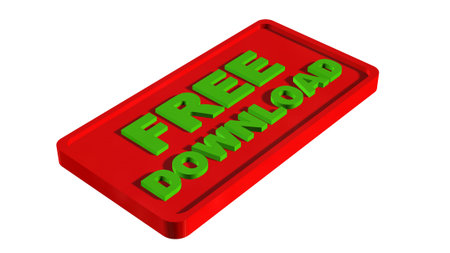 Free download button isolated on white background