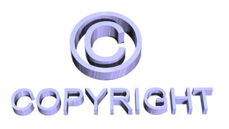 Copyright sign and lettering isolated on white backgroundの写真素材