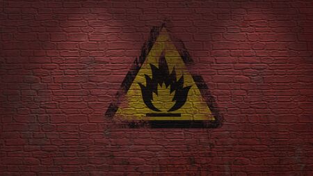 red Brickwall illuminated by spotlightsの写真素材