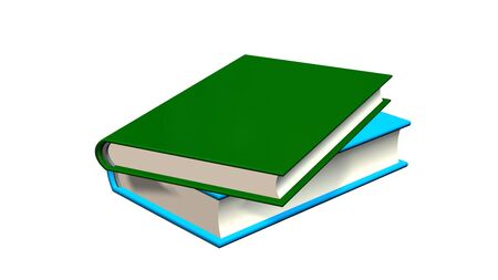 Two colored books on white backgroundの写真素材