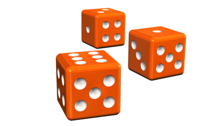 orange Dices - isolated on white background