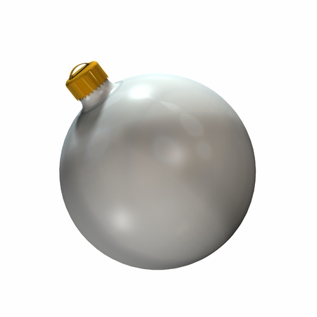 white Christmas ball - isolated on white backgroundの写真素材