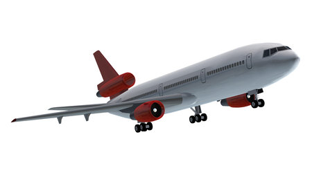 Modern Passenger airplane isolated on white