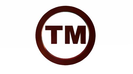 TM - round Trademark sign on white backgroundの写真素材
