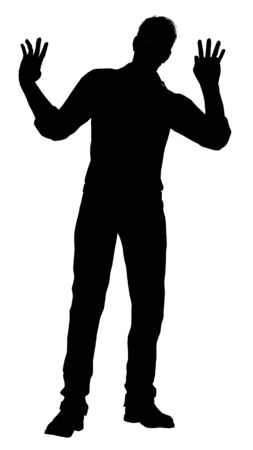 silhouette of a menの写真素材