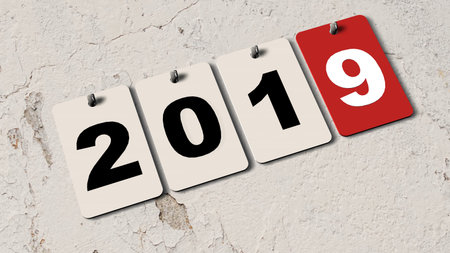 2019 calendar plates on stonewall - new year 2019