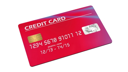 Credit card isolated on white backgroundの写真素材