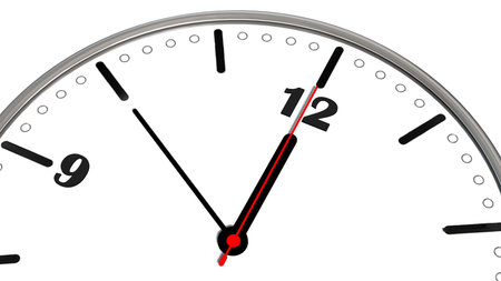 10 to 12 clock - time to act concept isolated on white