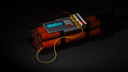 Dynamite bomb with  digital timer