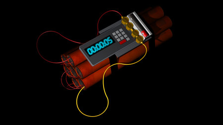 Dynamite bomb with  digital timer