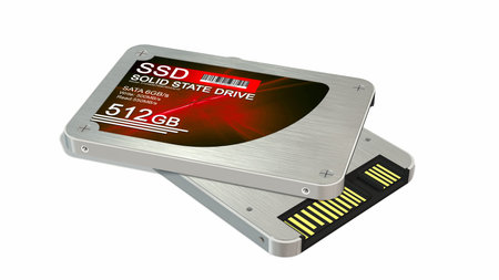 SSD drive - State solid drives isolated on white background