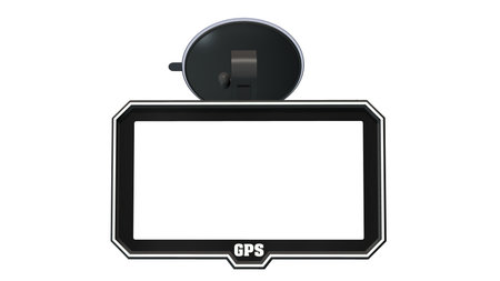 GPS navigation device isolated on whiteの写真素材