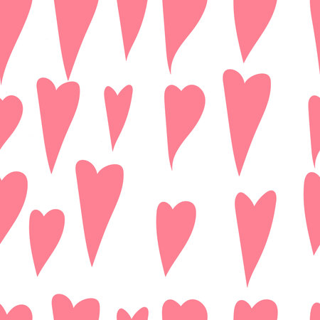 Pink heart seamless pattern. Background by February 14th.