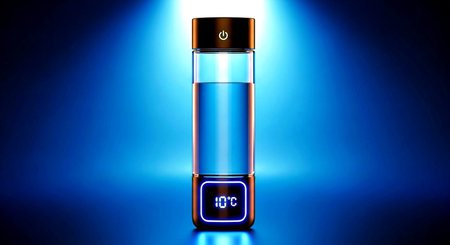 3d render of an ampoule with a blue liquid insideの素材