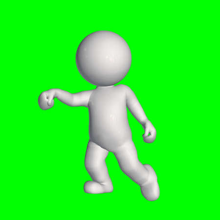 3D People - Point - isolated on green screenの写真素材