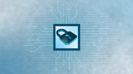 Information protection and cyber security - Closed Padlock on digital background