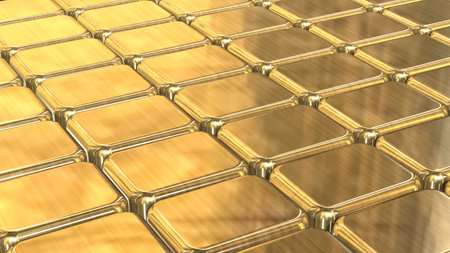 gold metal cubes background - 3D rendering