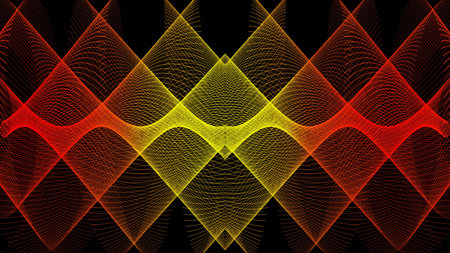 Abstract background - dots in red or orange or green color arranged as a graphic structure - 3D...