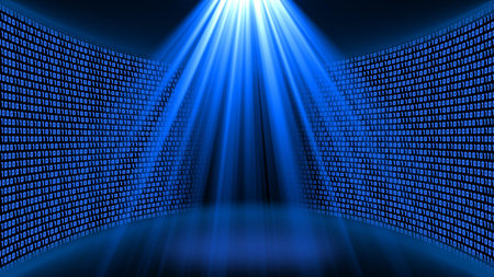 Blue Light Datatable Background Abstract data flow background - bright blue shining light beam in the ...