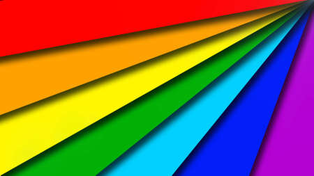 Abstract background of graphic elements in rainbow colors - arranged in fan design - 3D illustrationの写真素材