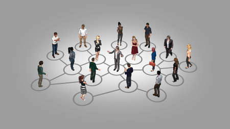 Network connected business persons - team management and community concept - 3D illustrationの写真素材