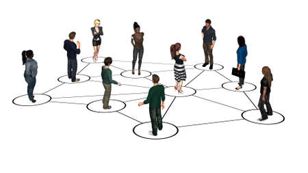 Network connected business persons - team management and community concept - 3D illustrationの写真素材