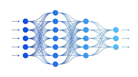 Neural Network - The Future concept of Machine Learning - 3D Illustrationの写真素材
