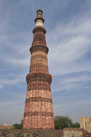 Qutub Minar, the tallest ancient minaret in India located in Delhiの写真素材