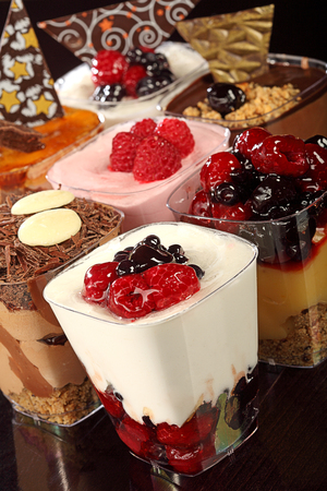 fruit cream cake with raspberry, blueberry, chocolateの写真素材