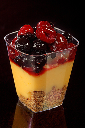 fruit cream cake with raspberry, blueberry, chocolateの写真素材