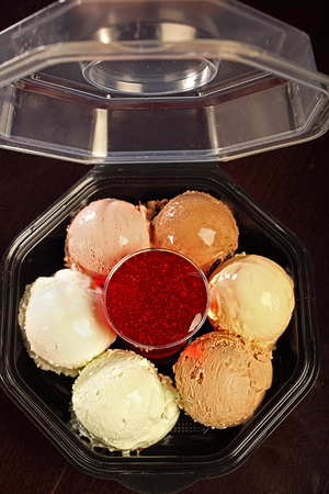 ice cream in the bowlの写真素材