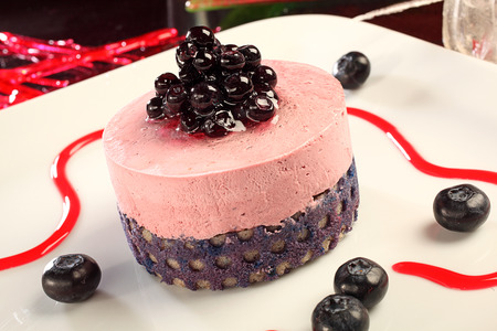 fruit cream cake with blueberryの写真素材
