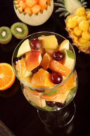 mix of fresh fruit saladの写真素材