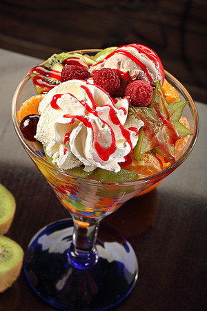 mix of fresh fruit saladの写真素材