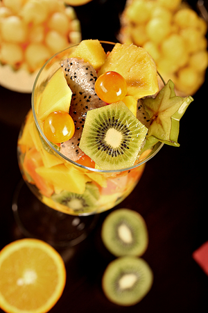 mix of fresh fruit saladの写真素材
