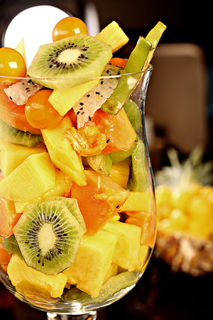 mix of fresh fruit saladの写真素材