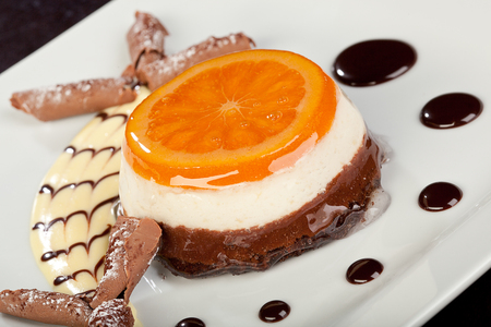 cream chocolate cakeの写真素材