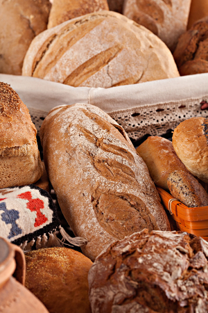 natural bread with cereal grainsの写真素材