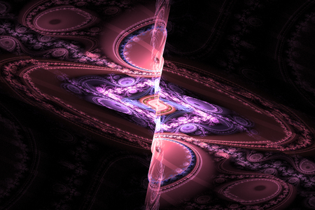 Pink black Geometric fractal shape can illustrate daydreaming imagination psychedelic space dreams magic nuclear explosion frequency patterns radiation concepts.の写真素材